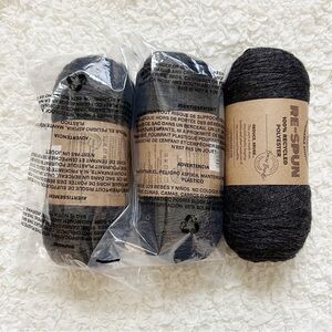 Lion Brand Re-Spun 100% Recycled Polyester Yarn, Raven. Approx. 1974 Yards